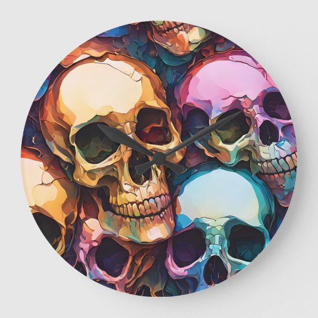 Funky Skulls Large Clock (Front)