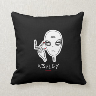 Funky Smoking Alien W/Red Nails Personalised Cushion