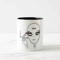 Funky Smoking Alien with Red Nails
