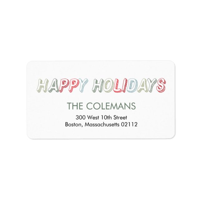 Funky Snapshots Holiday Address Labels (Front)