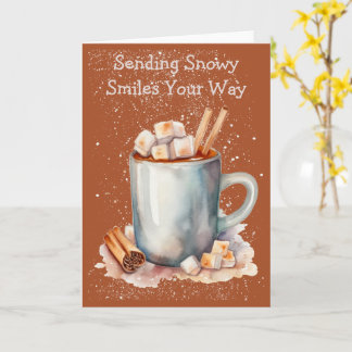 Funky Snowflake Hot Chocolate Winter Card