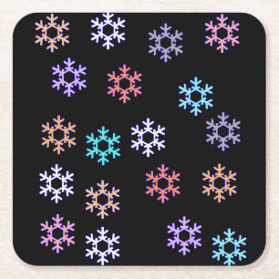 Funky Snowflakes Paper Coaster
