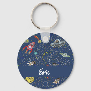 Funky space cats key ring
