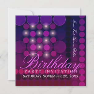 Funky Sparkle Disco Party Birthday Invitations