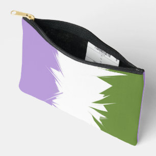 Funky Spiky ZigZag Abstract Genderqueer Pride Flag Accessory Pouch
