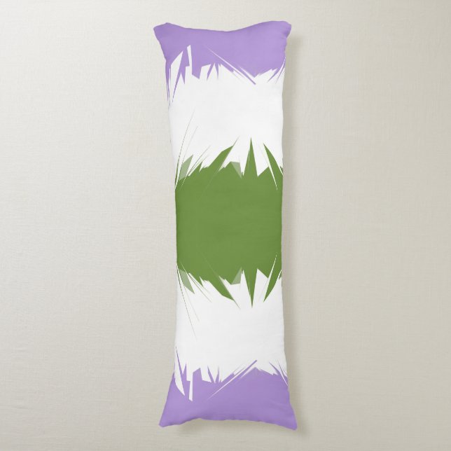 Funky Spiky ZigZag Abstract Genderqueer Pride Flag Body Cushion (Front Vertical)