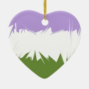 Funky Spiky ZigZag Abstract Genderqueer Pride Flag Ceramic Tree Decoration
