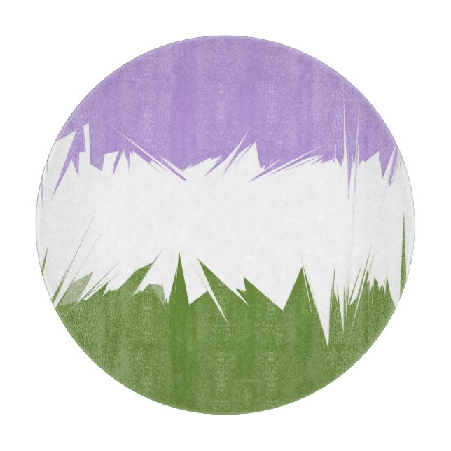 Funky Spiky ZigZag Abstract Genderqueer Pride Flag Cutting Board (Front)
