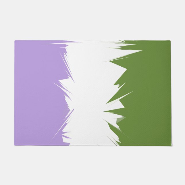 Funky Spiky ZigZag Abstract Genderqueer Pride Flag Doormat (Front)