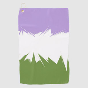 Funky Spiky ZigZag Abstract Genderqueer Pride Flag Golf Towel