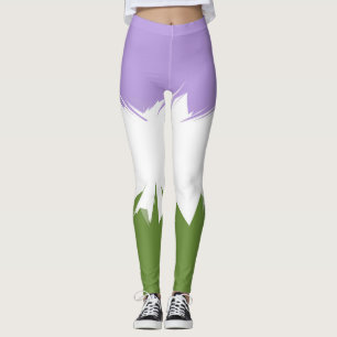 Funky Spiky ZigZag Abstract Genderqueer Pride Flag Leggings