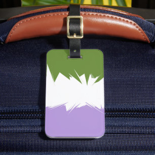 Funky Spiky ZigZag Abstract Genderqueer Pride Flag Luggage Tag