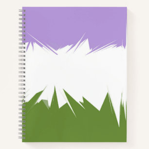 Funky Spiky ZigZag Abstract Genderqueer Pride Flag Notebook