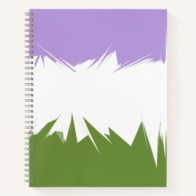Funky Spiky ZigZag Abstract Genderqueer Pride Flag Notebook (Front)
