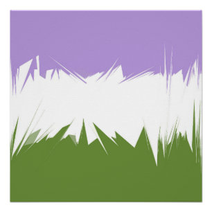 Funky Spiky ZigZag Abstract Genderqueer Pride Flag Poster