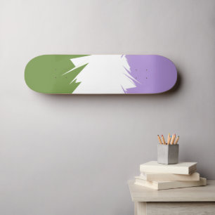 Funky Spiky ZigZag Abstract Genderqueer Pride Flag Skateboard
