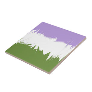 Funky Spiky ZigZag Abstract Genderqueer Pride Flag Tile