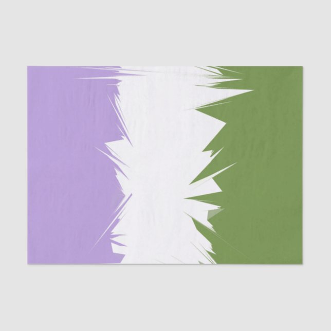 Funky Spiky ZigZag Abstract Genderqueer Pride Flag Tissue Paper (Front)