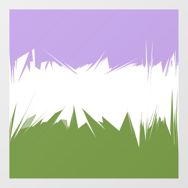 Funky Spiky ZigZag Abstract Genderqueer Pride Flag Window Cling (Sheet)