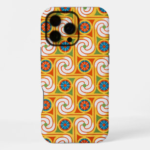 Funky Spiral 1970s Retro Fashion Circles Pattern iPhone 16 Pro Max Case