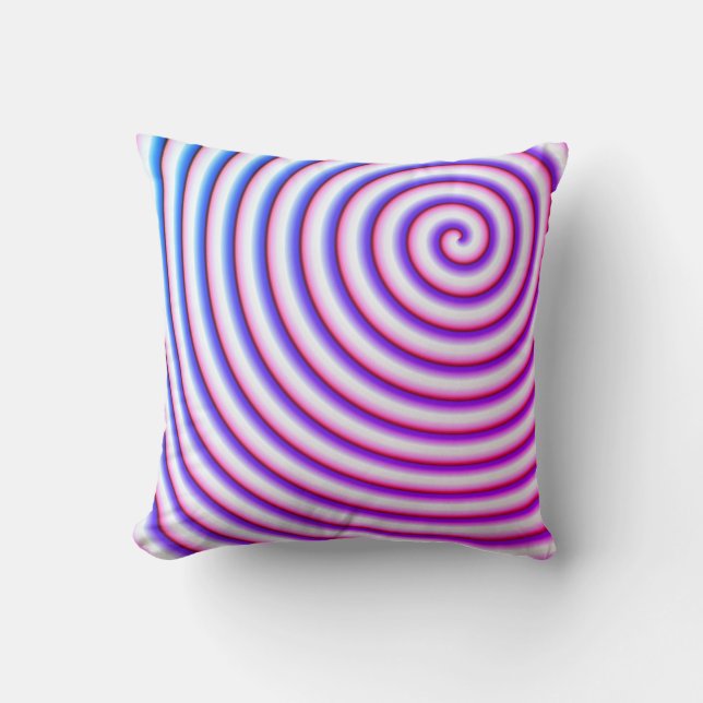 Funky Spiral Visual Illusion Curl Energy Cushion (Front)