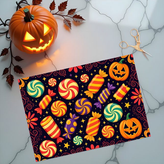 Funky Spooky Candy and Jack-o'-Lanterns Halloween  Tissue Paper (Creator Uploaded)