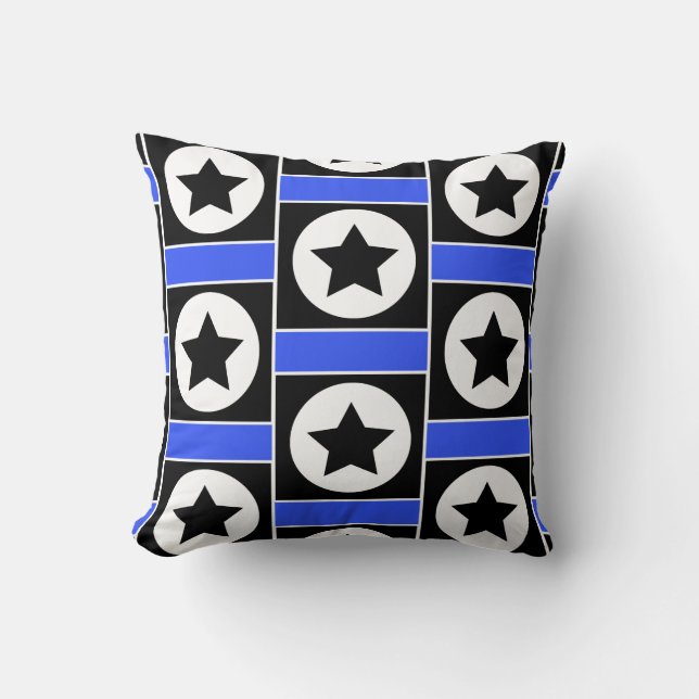 Funky Square Star Throw Pillow / Cushion (Front)