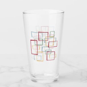 Funky Squares Mid Century Red Blue Green Yellow Glass