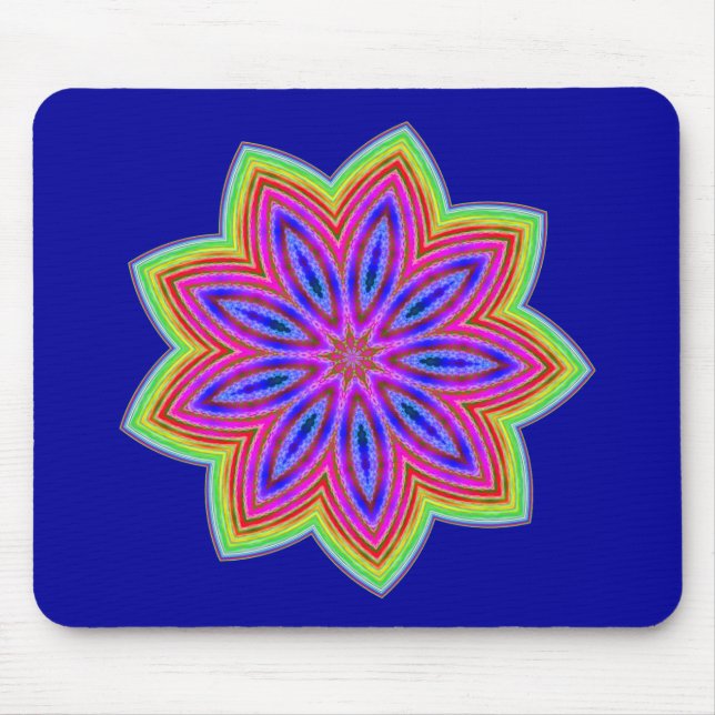 Funky Star Flower Mouse Mat (Front)