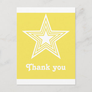 Funky Star Sweet 16 Flat Thank You Notecard Yellow Postcard