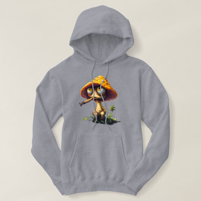 Funky Stoned Mushroom Cartoon T-Shirt Hoodie (Design Front)