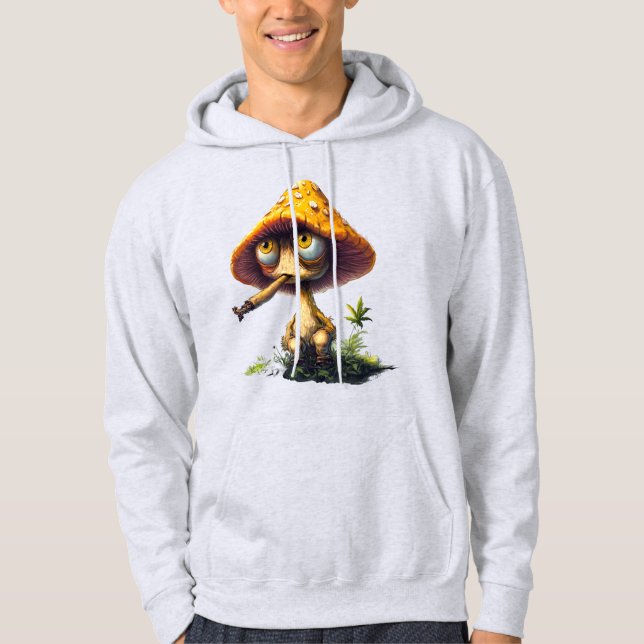 Funky Stoned Mushroom Cartoon T-Shirt Hoodie (Front)