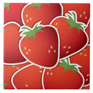 Funky strawberries tile