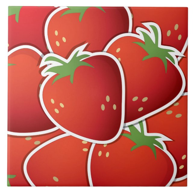 Funky strawberries tile (Front)