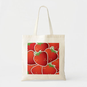 Funky strawberries tote bag