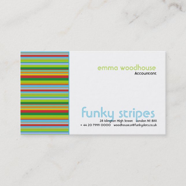 Funky Stripes Business Card (Front)