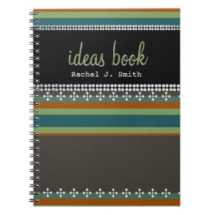 Funky Stripes Custom Name Ideas Book Notebook