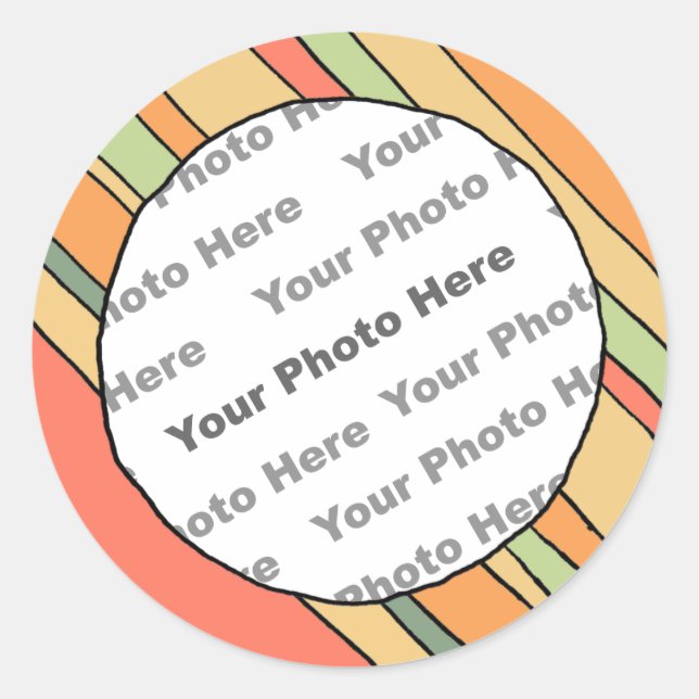 Funky Stripes Custom Photo Sticker (Front)