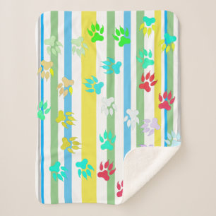 Funky Stripes Lines Lion's Paws Marks Blanket