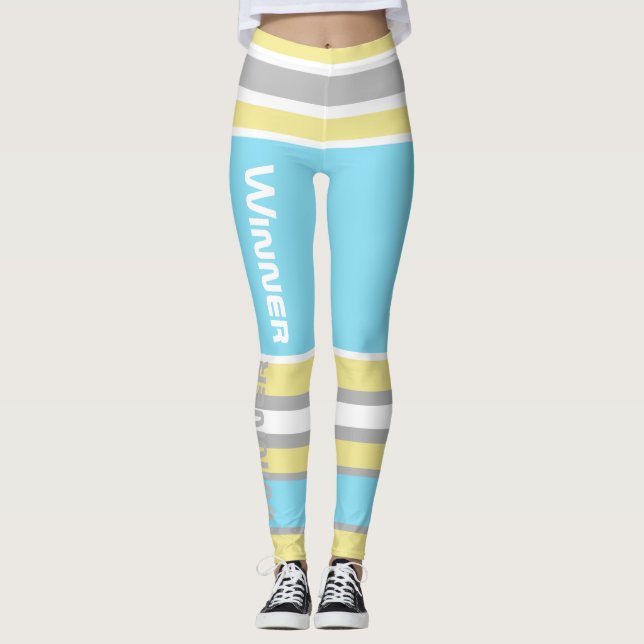 Funky Stripes Lines Winner Power Leggings (Front)