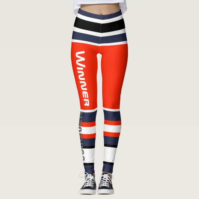 Funky Stripes Lines Winner Power Leggings (Front)