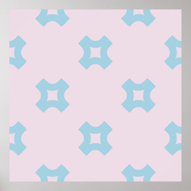 Funky style geometric seamless pattern with crosse poster (Front)