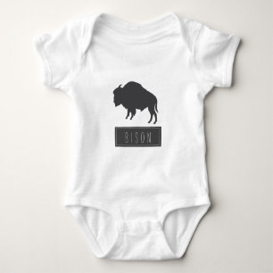 Funky Stylish Bison Minimalism Baby Bodysuit