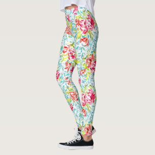Funky Summer Colours Paint Splatter Art Pattern Leggings