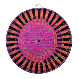 funky sun stripes retro abstract dartboard