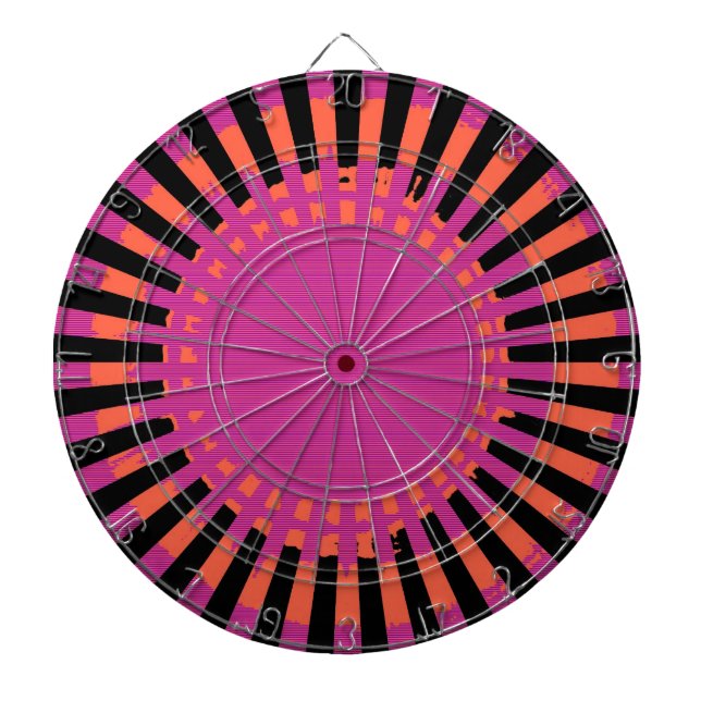 funky sun stripes retro abstract dartboard (Front)