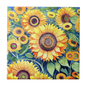 Funky Sunflowers Tile