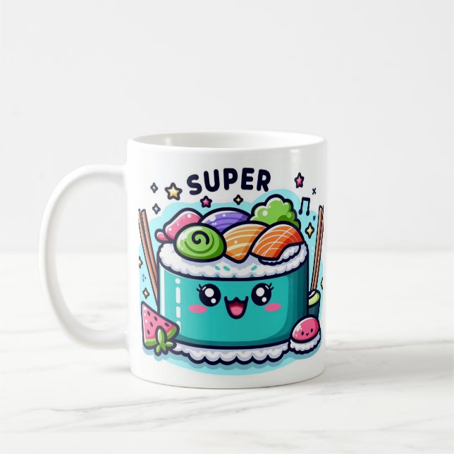 funky sushi coffee mug (Left)
