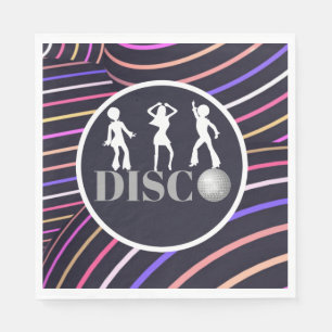 Funky Swirls Disco Theme 70's Party Napkin