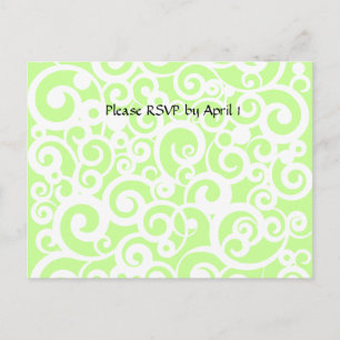 Funky Swirls RSVP Invitation Postcard